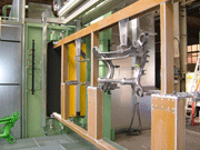Axle beam in a Wheelabrator Frame machine