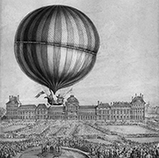 The first manned hydrogen balloon flight