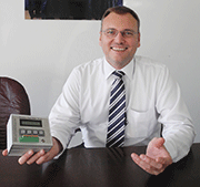 Silvester Tribus, CEO of TBM Automation AG, with new generation flow metering