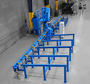 TMW automatic installation with biconical rollers for drilling bars
shot-peening treatment