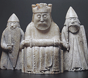 Medieval chessmen carved in walrus ivory