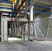 AGTOS hanger type blast machine for crane sections