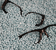Milled acetate spectacle frames processed in a rotary vibrator*
