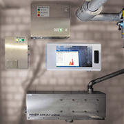 Fig. 5: The HAVER CPA 2-1 ONLINE (with maintenance and control unit and a notebook housing) can be used for the automatic check of abrasive blasting material production.