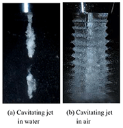 Fig. 2 Aspects of cavitating jet