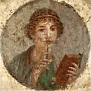 Roman woman with stylus and book