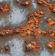 Example of detrimental effect of soluble salts (surface corrosion)