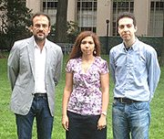 Figure 1: From left to right, Mario Guagliano, associate professor at Politecnico di Milano, Atieh Moridi and Seyyed Mostafa Hassani-Gangaraj, Polimi graduates and currently Post-doctoral researchers at MIT