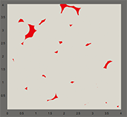 Picture 5: Computer-generated picture of a 98% covered surface. Background simulation of red marker for whiteboard.