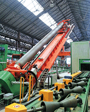 Special shot blasting machine for big gas cylinders