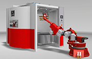 A robot for loading and unloading a Multi Drag© Finishing System, where components have been previously belt grinded, is a typical example