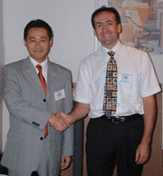 Dr. Yoshihiro Watanabe, CEO of Toyo Seiko (left) and Mr. Jean-Michael Duchazeaubeneix, the Manging Director of Sonats (right)