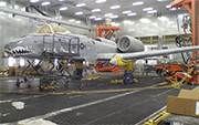 Clemco robotic blast machines prepare to dry-strip aircraft at Hill Air Force Base.