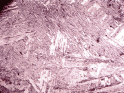 Fig. 1: low carbon steel shot microstructure - lath martensite
