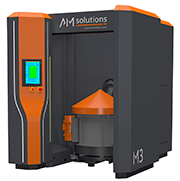 With the M3 system, AM Solutions offers a machine for gentle and homogeneous surface finishing of large 3D-printed components with complex geometries. This machine can handle either one single workpiece measuring up to 650 mm or several smaller components.