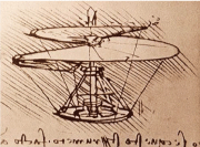 Picture 2: helicopter drawing of Leonardo da Vinci, around 1500
