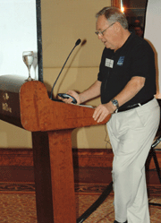 Alan Nudelman of Composition Materials during his guest appearance. The company donated a large part of the training material on masking to MFN.