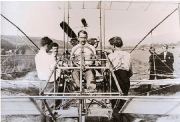Glenn Curtiss before take-off in the Scientific American competition