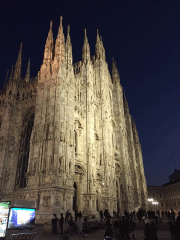 Milan is an exciting city with many opportunities for visitors: here is a night view of its best-known historical monument, the Gothic Cathedral, commonly called Duomo