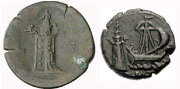 Depicted on two ancient Roman coins