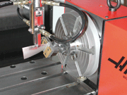 LPB caliper tool processing a turbine engine blade
