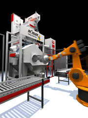 This shot blasting system (Roboblaster) with robo 