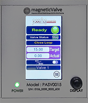 Figure 7: User-friendly touchscreen interface of new generation Peening Accessories (PASV) smart magnetic valve, PASV0015