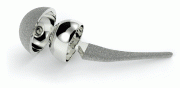 Photo 4: Some implant sections (here: an artificial hip) must have a polished surface for minimal friction, whereas other sections need a textured surface to promote bone growth around the implant