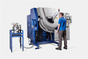 The new Rotamat R 100 coater can handle work pieces with a diameter of up to 300 mm