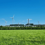 AMASTEEL Plant in Glaubitz, Germany, with wind turbine