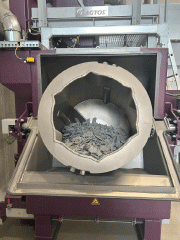 Recycled material in an AGTOS drum blast machine
