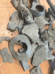 Recycled material before the blasting process