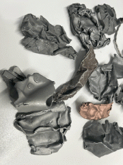 Recycled material after the blasting process