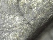Crack in an aerospace component before wet blasting