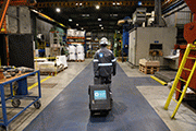 W Care expert arriving at a customer facility for machine service