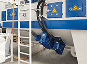 The blast performance and placement of the six turbines – three blasting from the top and three from below – ensure that the required shot blasting results are consistently achieved with non-abrasive round steel shot