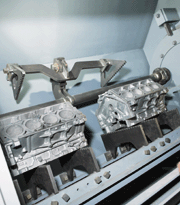 The engine blocks in the load/unload compartment with the jaws released