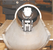 Figure 3: MG15P portable system measuring residual stress inside a 50 mm diameter pipe