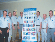 From left to right: MFN trainers Steven Baiker (Switzerland), Shlomo Ramati (Israel), Paul Huyton (England), Giovanni Gregorat (Italy), Francois Abadie (France), Ray Fontana (U.S.A.) and Peter Beckmerhagen (Germany). David Lahrman, who also participated, does not appear in the picture.