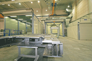 General view of washing and painting area