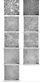 Figure 1: The microstructures of the high carbon cast steel shot samples