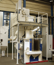 Rotary table satellite system RDT 150-S5 with 5 blast chambers