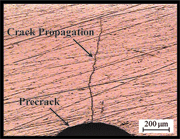 Fig 5:  Crack propagation on the surface