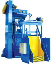 Q15GN/Q28GN Tumble belt shot basting machine. This series is used for removing the sand and the oxided surface of the workpieces such as casting, forging and welding.