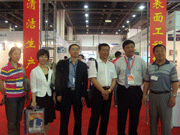 The organizers visited the exhibitors in the hall